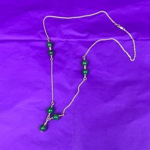 Gold and green bead necklace